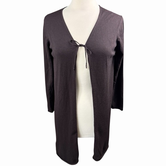 Eileen Fisher Sweaters - Eileen Fisher Women's Open Cardigan Sweater 100% Wool Petite S/M Chocolate Brown